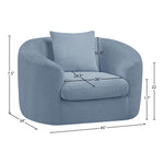 Penelope Chenille Fabric Upholstered Chair in Light Blue