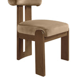Arienzo Velvet Performance Fabric Upholstered Dining Chair in Beige