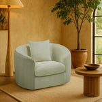 Penelope Chenille Fabric Upholstered Chair in Mint