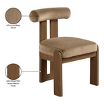 Arienzo Velvet Performance Fabric Upholstered Dining Chair in Beige