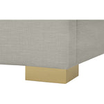 Pierce Linen Textured Fabric Upholstered Queen Bed in Beige