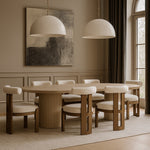 Arienzo Velvet Performance Fabric Upholstered Dining Chair in Cream