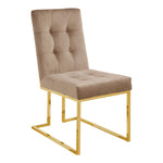 Pierre Velvet Upholstered Dining Chair in Beige