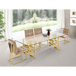 Pierre Velvet Upholstered Dining Chair in Beige