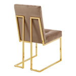 Pierre Velvet Upholstered Dining Chair in Beige