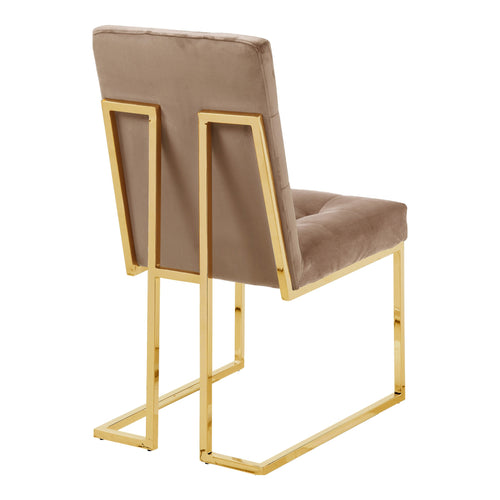 Pierre Velvet Upholstered Dining Chair in Beige