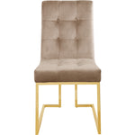 Pierre Velvet Upholstered Dining Chair in Beige