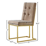 Pierre Velvet Upholstered Dining Chair in Beige