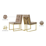 Pierre Velvet Upholstered Dining Chair in Beige