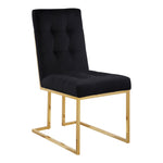 Pierre Velvet Upholstered Dining Chair in Black