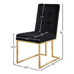 Pierre Velvet Upholstered Dining Chair in Black