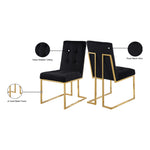 Pierre Velvet Upholstered Dining Chair in Black