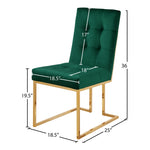 Pierre Velvet Upholstered Dining Chair in Green