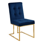 Pierre Velvet Upholstered Dining Chair in Navy