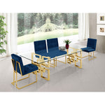 Pierre Velvet Upholstered Dining Chair in Navy