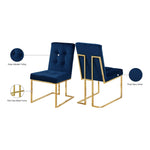 Pierre Velvet Upholstered Dining Chair in Navy