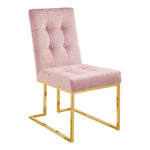 Pierre Velvet Upholstered Dining Chair in Pink