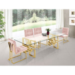 Pierre Velvet Upholstered Dining Chair in Pink
