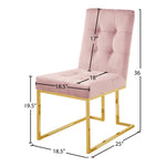Pierre Velvet Upholstered Dining Chair in Pink