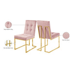 Pierre Velvet Upholstered Dining Chair in Pink
