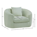 Penelope Chenille Fabric Upholstered Chair in Mint