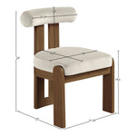 Arienzo Velvet Performance Fabric Upholstered Dining Chair in Cream
