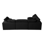 Plush 105" Velvet Upholstered Standard Comfort 4pc. Modular Sectional in Black