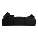 Plush 105" Velvet Upholstered Standard Comfort 4pc. Modular Sectional in Black