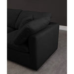 Plush 105" Velvet Upholstered Standard Comfort 4pc. Modular Sectional in Black