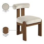 Arienzo Velvet Performance Fabric Upholstered Dining Chair in Cream