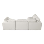 Plush 105" Velvet Upholstered Standard Comfort 4pc. Modular Sectional in Cream