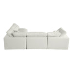 Plush 105" Velvet Upholstered Standard Comfort 4pc. Modular Sectional in Cream