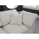 Plush 105" Velvet Upholstered Standard Comfort 4pc. Modular Sectional in Cream