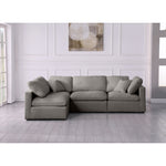Plush 105" Velvet Upholstered Standard Comfort 4pc. Modular Sectional in Grey