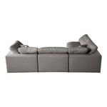 Plush 105" Velvet Upholstered Standard Comfort 4pc. Modular Sectional in Grey