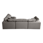 Plush 105" Velvet Upholstered Standard Comfort 4pc. Modular Sectional in Grey