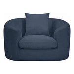 Penelope Chenille Fabric Upholstered Chair in Navy