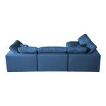 Plush 105" Velvet Upholstered Standard Comfort 4pc. Modular Sectional in Navy