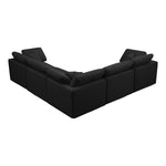 Plush 105" Velvet Upholstered Standard Comfort 5pc. Modular Sectional in Black