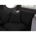 Plush 105" Velvet Upholstered Standard Comfort 5pc. Modular Sectional in Black
