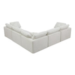 Plush 105" Velvet Upholstered Standard Comfort 5pc. Modular Sectional in Cream