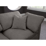 Plush 105" Velvet Upholstered Standard Comfort 5pc. Modular Sectional in Grey