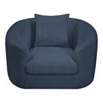 Penelope Chenille Fabric Upholstered Chair in Navy