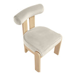 Arienzo Velvet Performance Fabric Upholstered Dining Chair in Cream