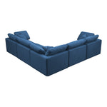 Plush 105" Velvet Upholstered Standard Comfort 5pc. Modular Sectional in Navy