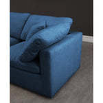 Plush 105" Velvet Upholstered Standard Comfort 5pc. Modular Sectional in Navy
