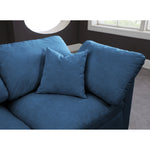 Plush 105" Velvet Upholstered Standard Comfort 5pc. Modular Sectional in Navy
