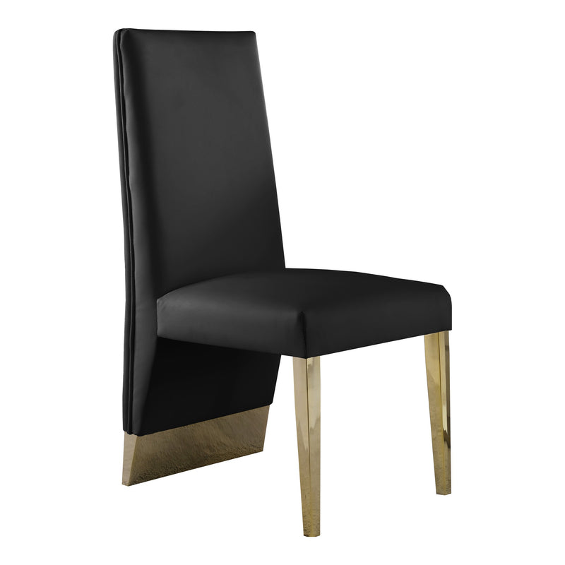 Porsha Vegan Leather Upholstered Dining Chair in Black