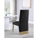 Porsha Vegan Leather Upholstered Dining Chair in Black