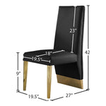 Porsha Vegan Leather Upholstered Dining Chair in Black